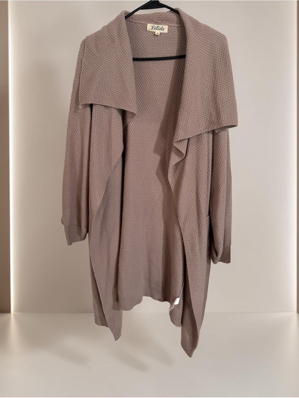Listicle Women’s Open-Front Waterfall Cardigan - Dusty Mauve/Light Purple (S)
